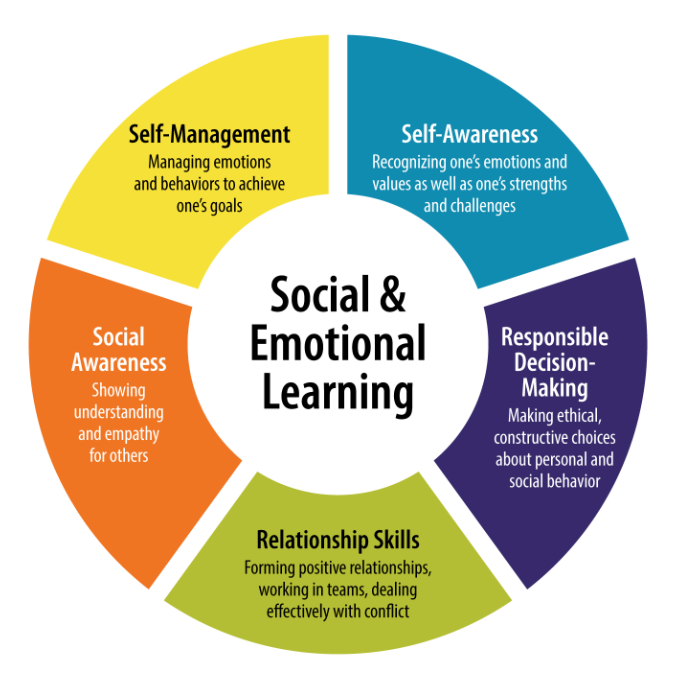 image of a wheel that describes the 5 components of SEL