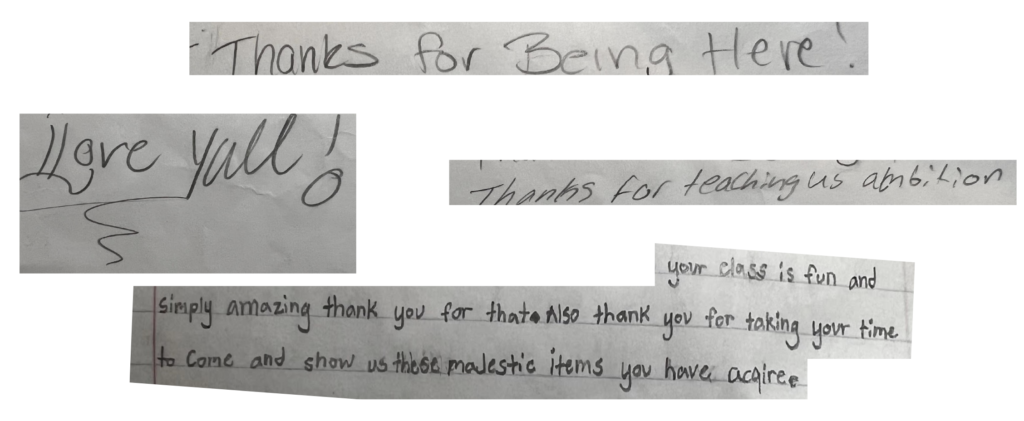 Quotes from incarcerated youth who participated in the program